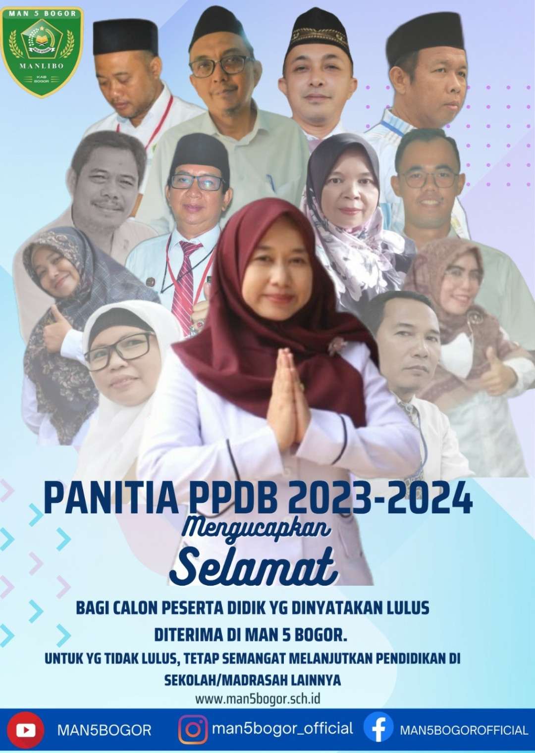 PENGUMUMAN KELULUSAN CALON PESERTA DIDIK MAN 5 BOGOR TAPEL 2023/2024