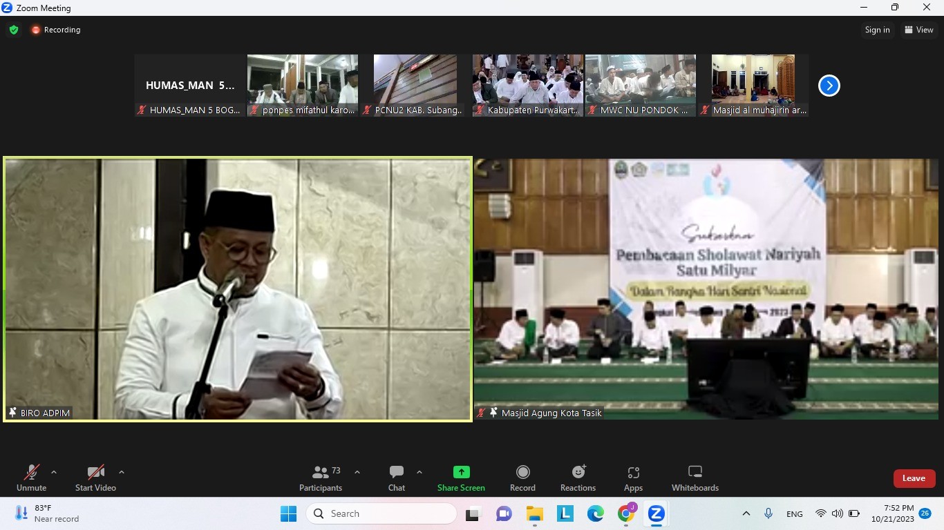 MAN 5 BOGOR BERPARTISIPASI DALAM PEMBACAAN 1 MILYAR KALI SHOLAWAT NARIYAH 
